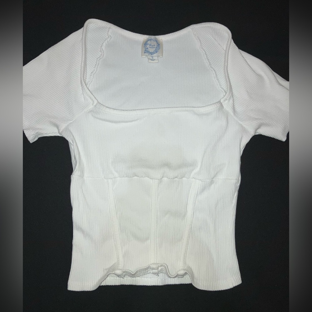 White Cropped Corset and Ribbed Top